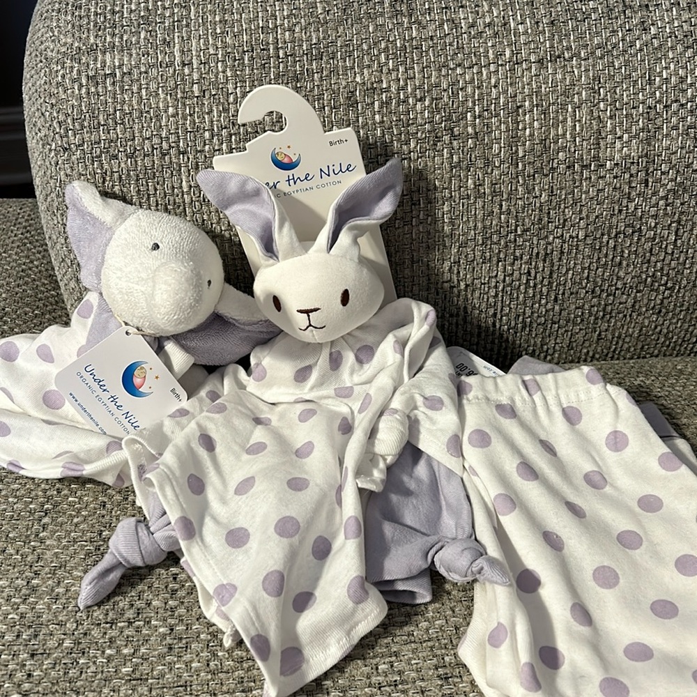 2 toys and pair pants 6-9 months